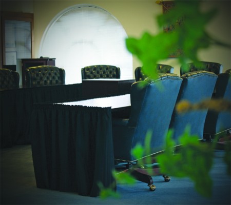An ad-hoc Board of Regents committee intends to hold a presidential contract review meeting in closed session next month in the Jesse Stuart Room of Pogue Library, above, where the board meets quarterly.  || Austin Ramsey/The News